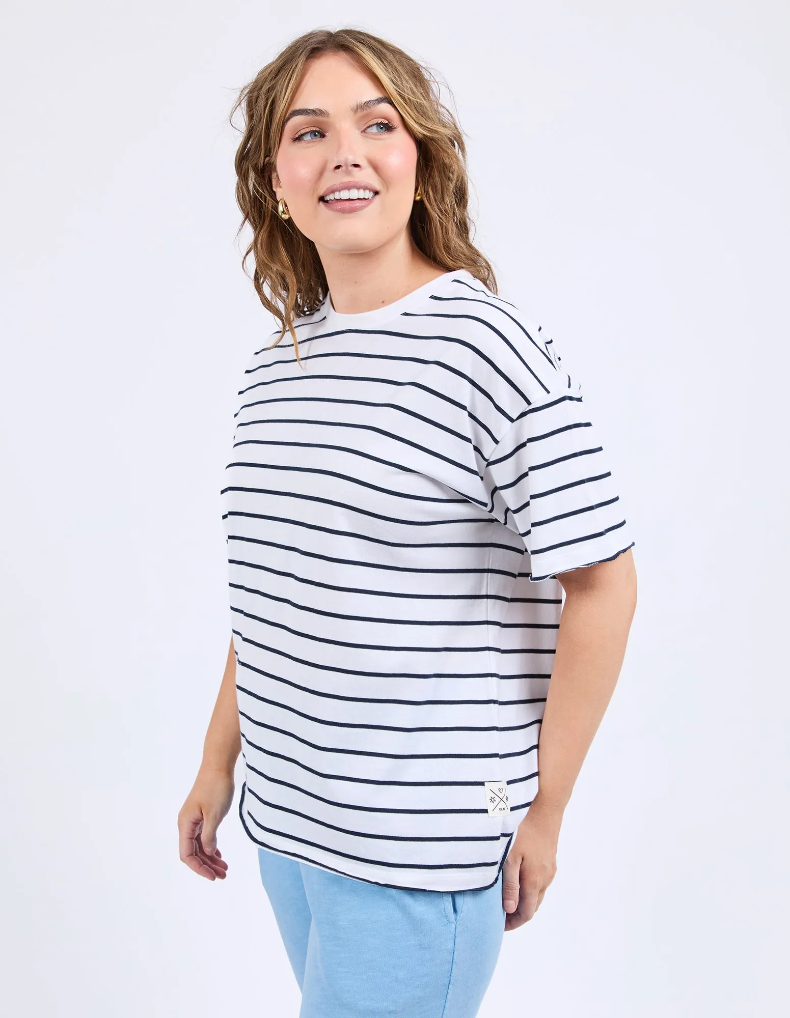 Winona Stripe Tee White & Navy sold by Elm Lifestyle product image thumbnail 4