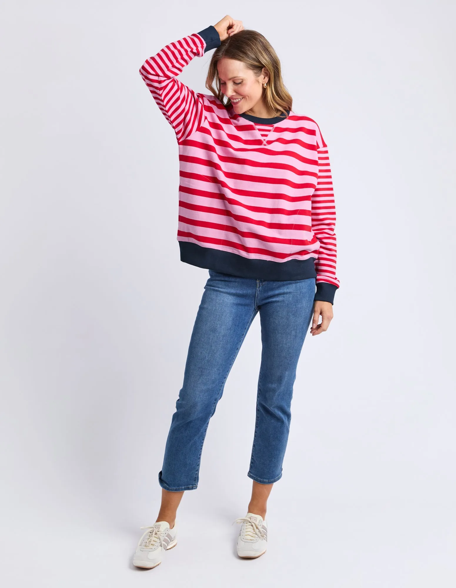 All Sorts Crew Pink & Red Stripe sold by Elm Lifestyle product image thumbnail 2