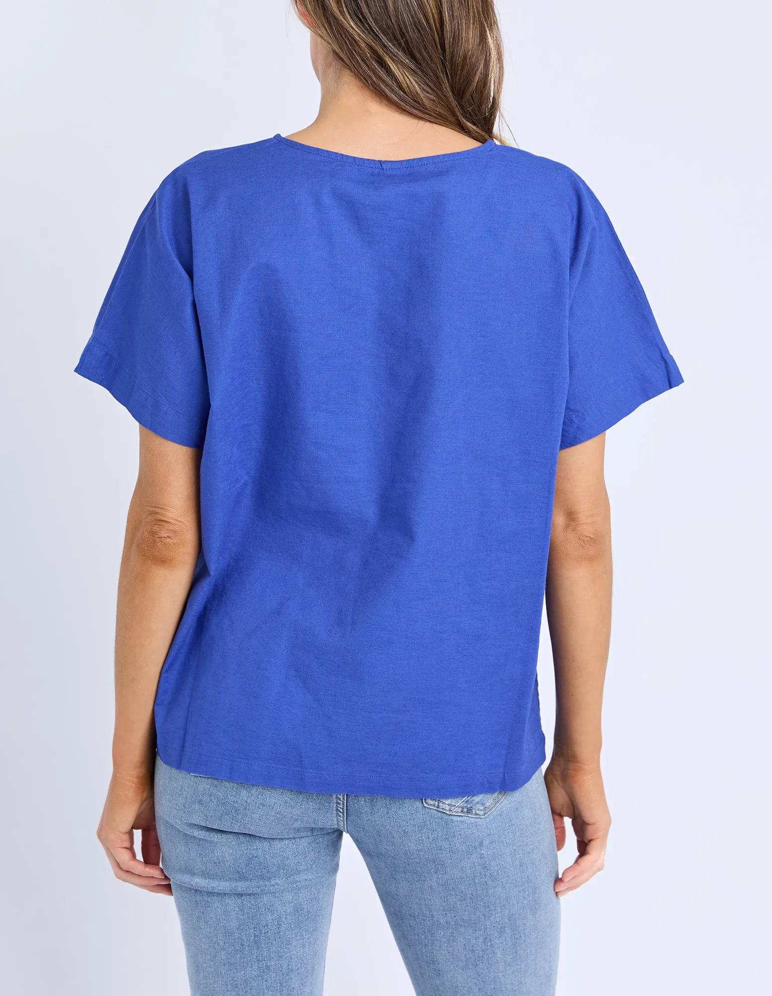 Curtis Woven S/S Tee Ocean Blue sold by Elm Lifestyle product image thumbnail 3