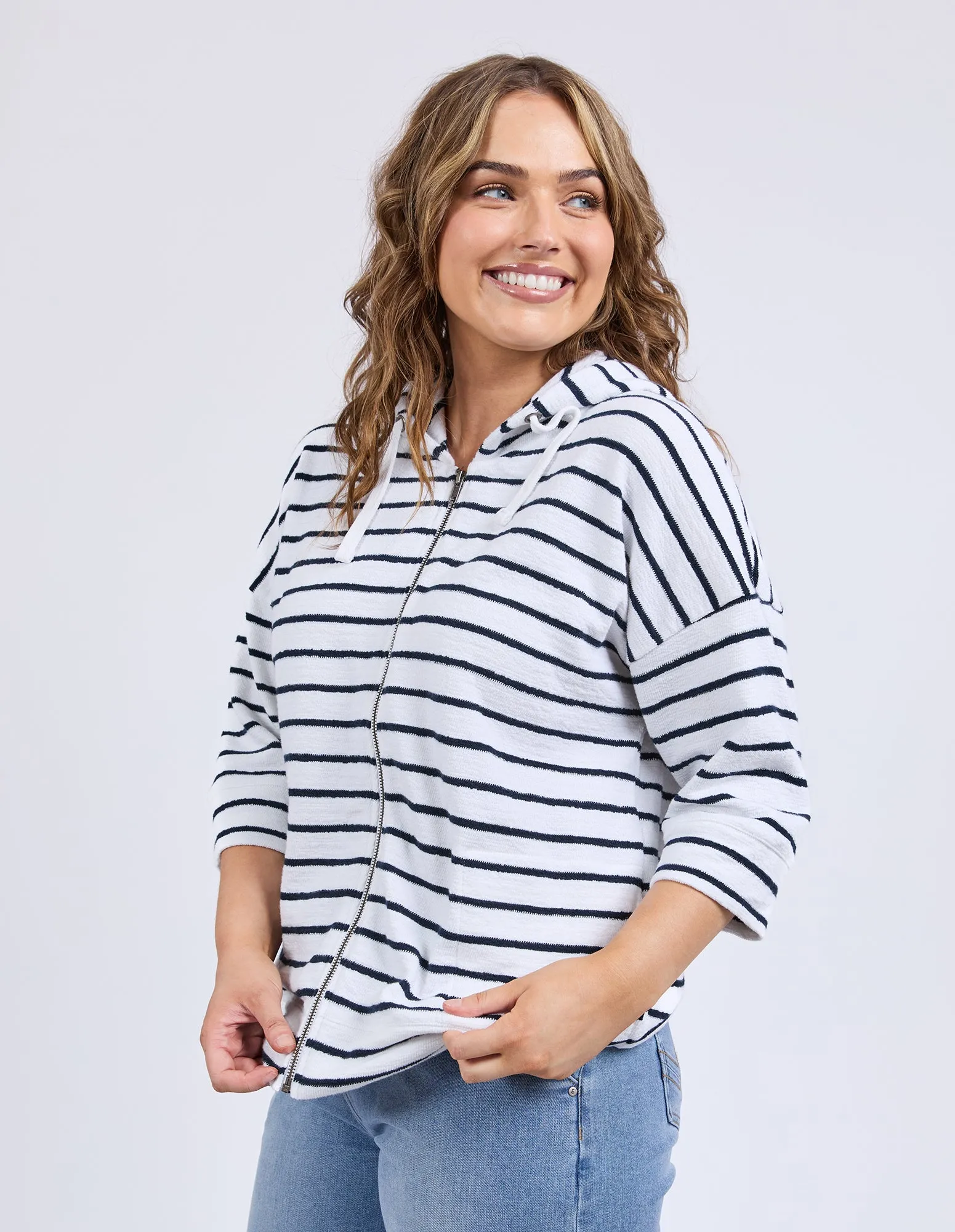 Beachy Hoodie - Stripe White / Navy Stripe sold by Elm Lifestyle product image thumbnail 5