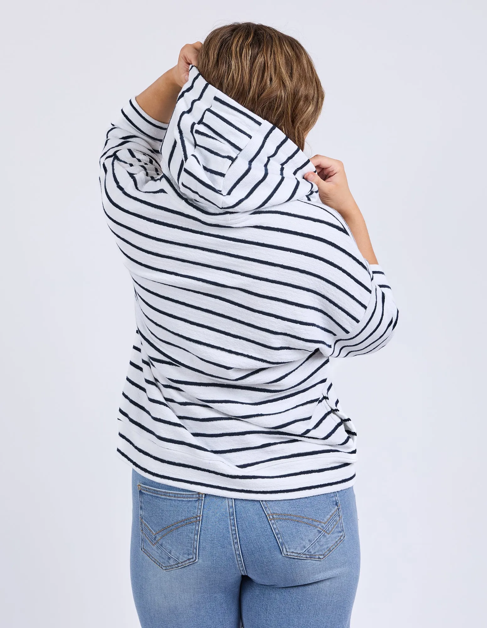 Beachy Hoodie - Stripe White / Navy Stripe sold by Elm Lifestyle product image thumbnail 4