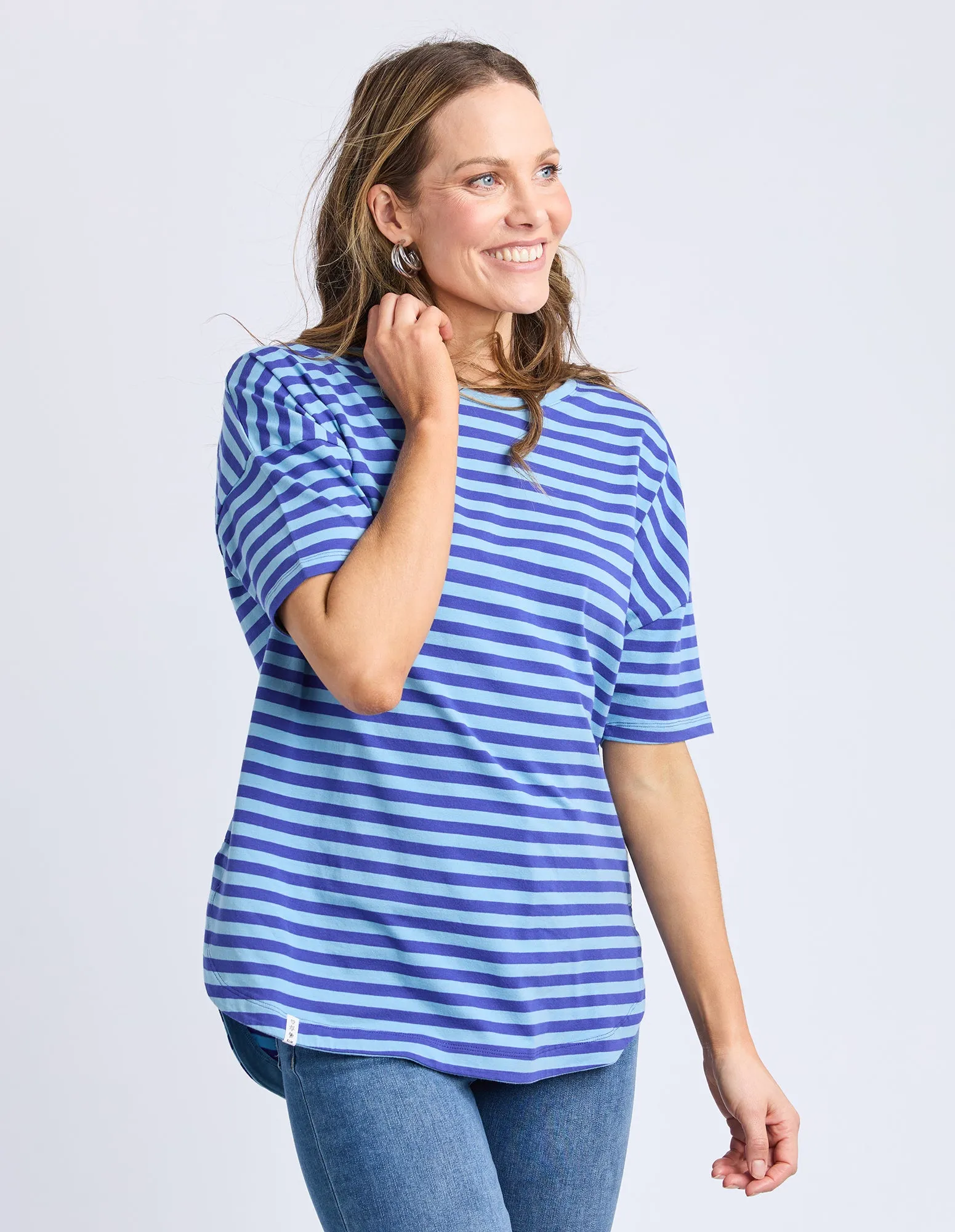 Lauren S/S Tee - Ocean Blue Stripe sold by Elm Lifestyle product image thumbnail 4