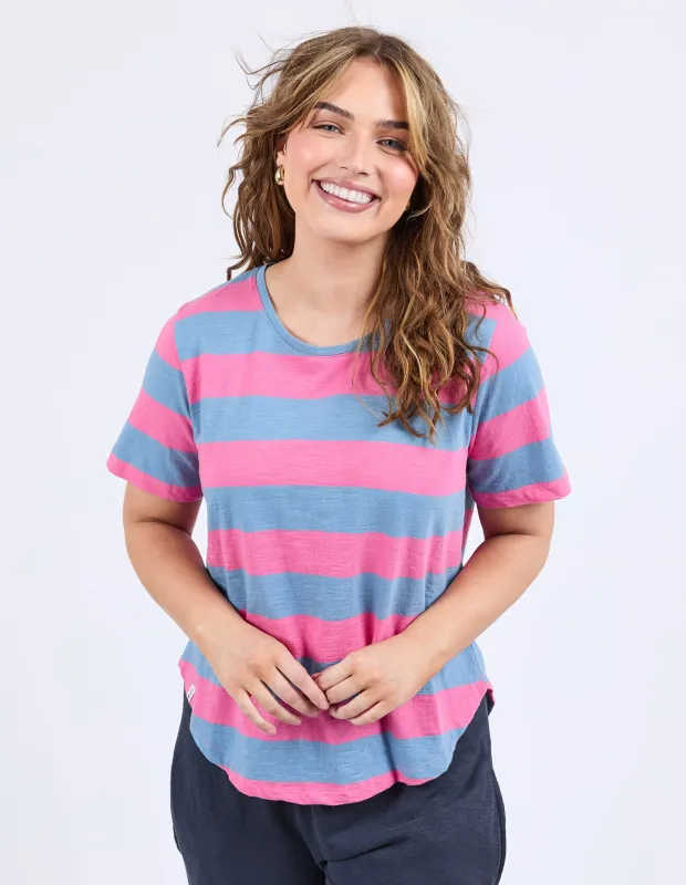 Spritz Stripe S/S Tee Dusk Pink Stripe sold by Elm Lifestyle