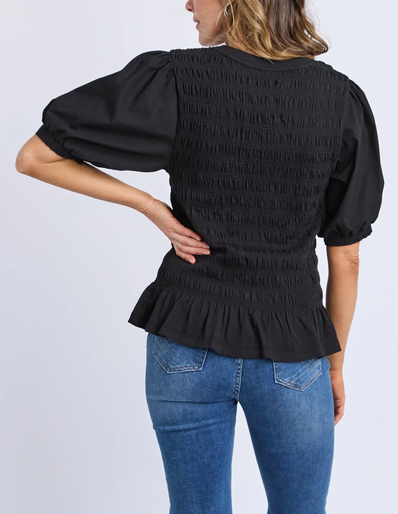 Abby Shirred Top Black sold by Elm Lifestyle product image thumbnail 3