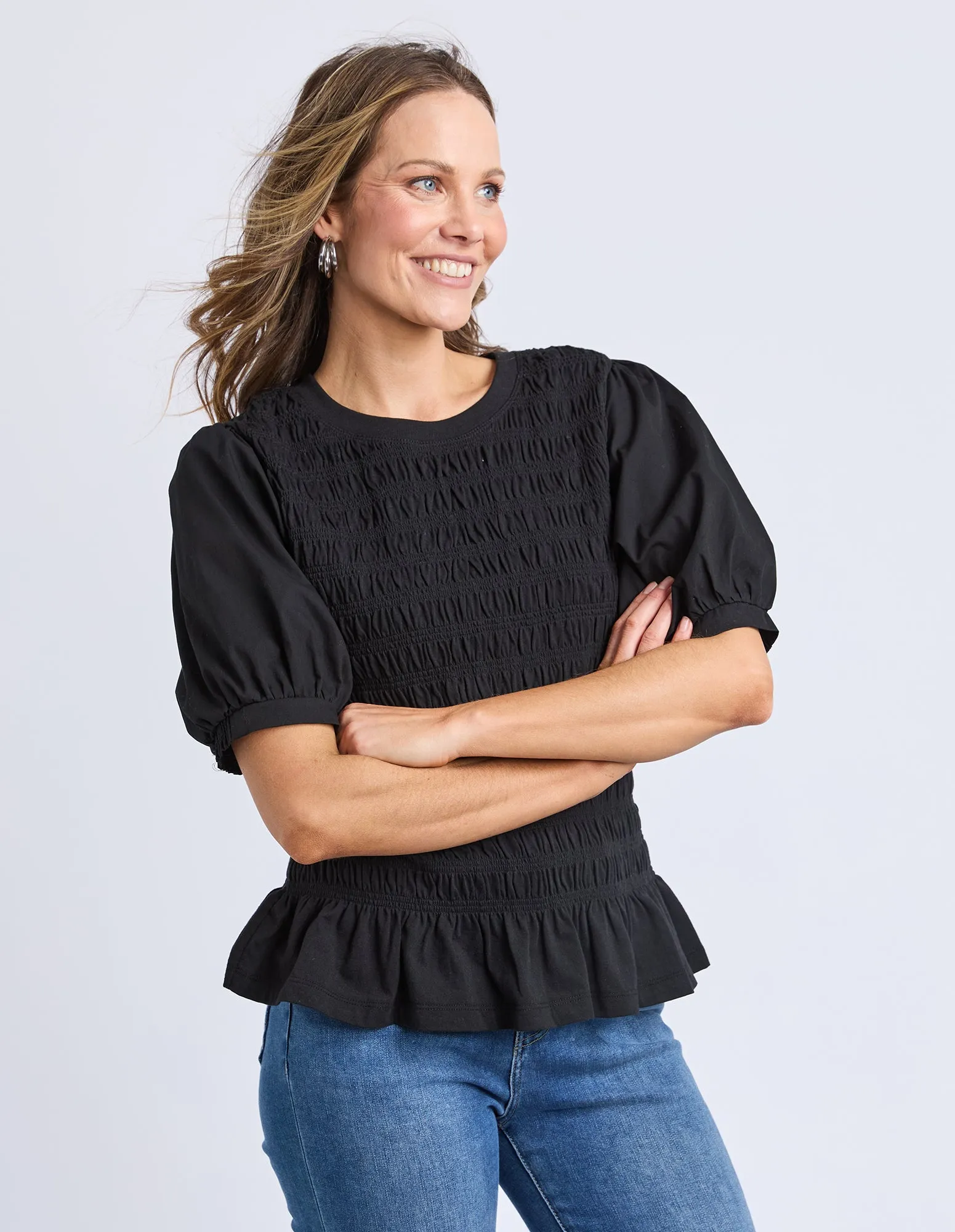Abby Shirred Top Black sold by Elm Lifestyle product image thumbnail 4