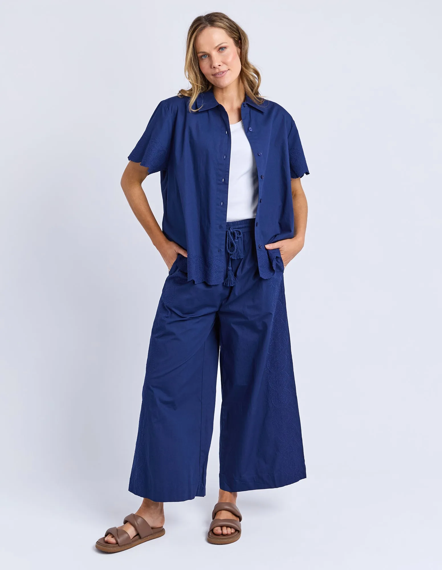 Odette Broderie Shirt Blu Depth Yrdage Prt sold by Elm Lifestyle product image thumbnail 3