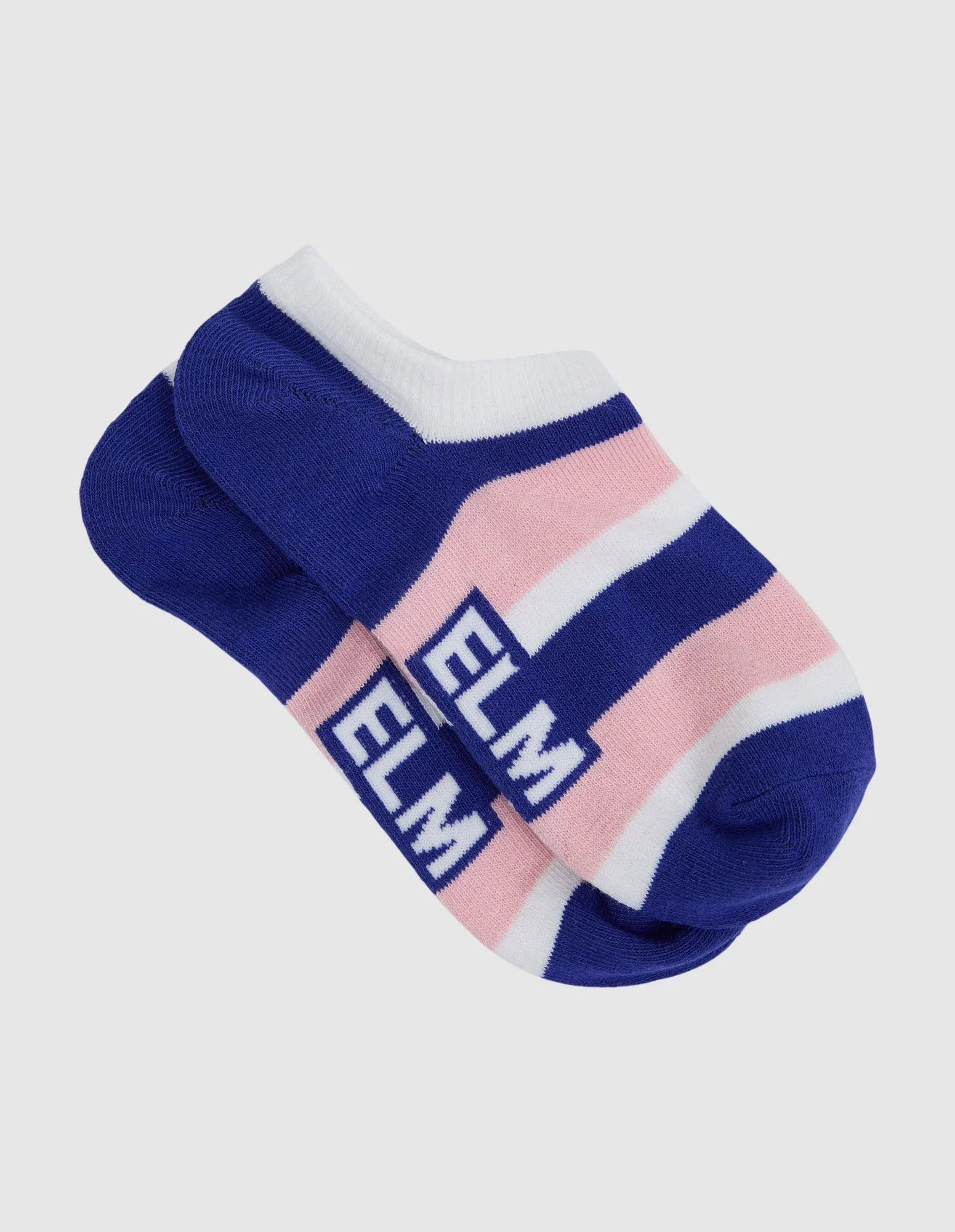 Two Pack No Show Socks Ribbon Col Block Pink/Strip sold by Elm Lifestyle product image thumbnail 2