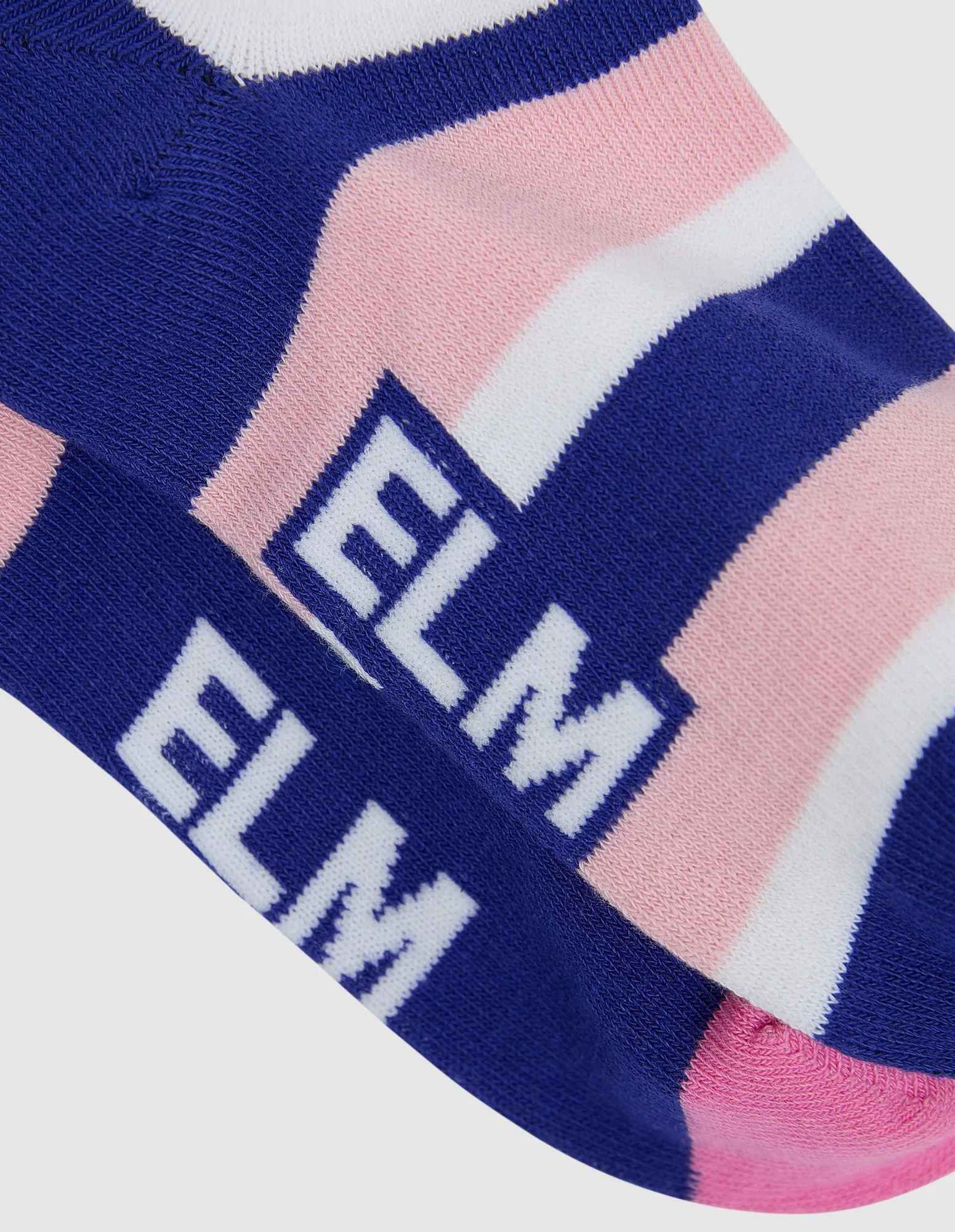 Two Pack No Show Socks Ribbon Col Block Pink/Strip sold by Elm Lifestyle product image thumbnail 4