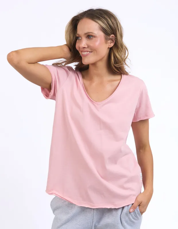 Pima Vee Tee Blush Pink sold by Elm Lifestyle