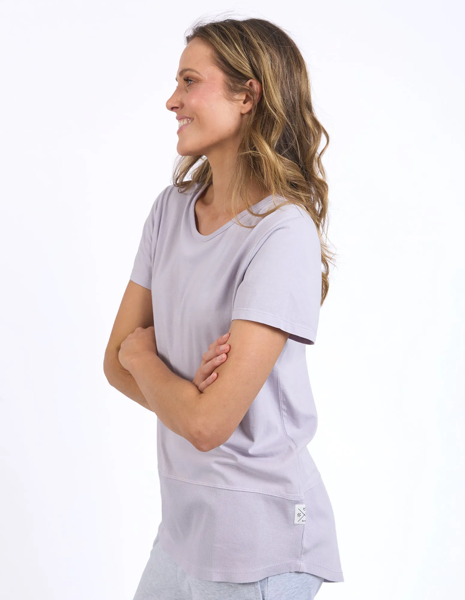 Rib Short Sleeve Tee Dusty Lilac sold by Elm Lifestyle product image thumbnail 4