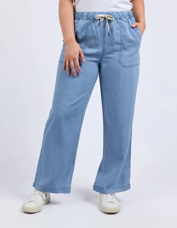 Payton Chambray Pant Mid Blue Wash sold by Elm Lifestyle