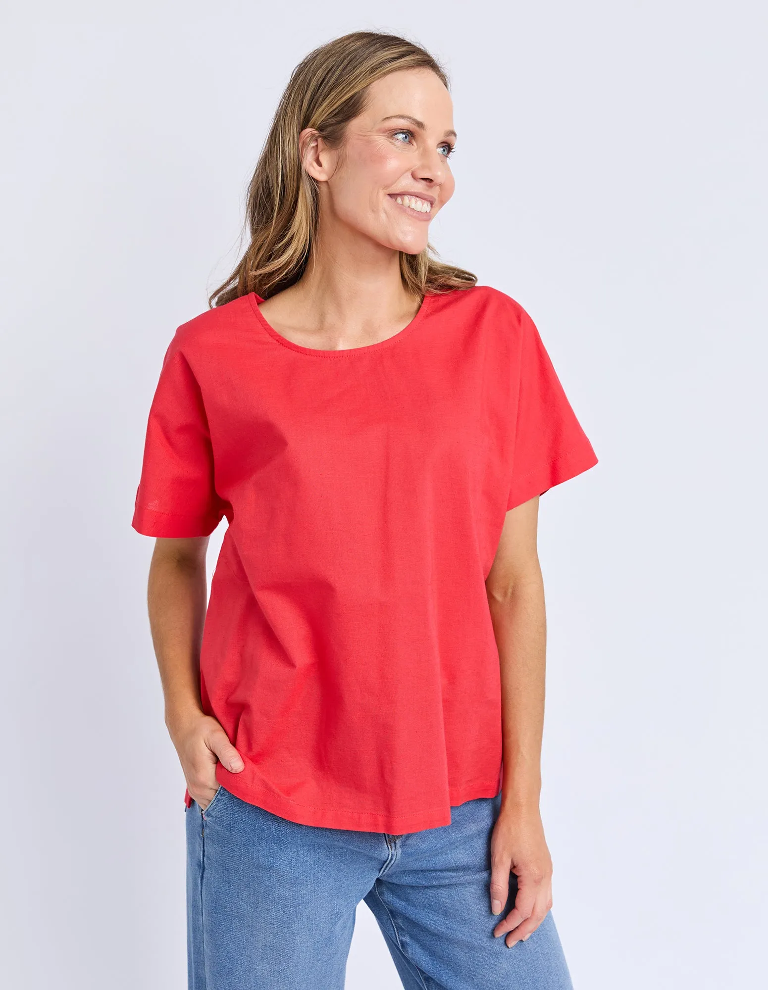 Curtis Woven Short Sleeve Tee Cayenne sold by Elm Lifestyle product image thumbnail 4