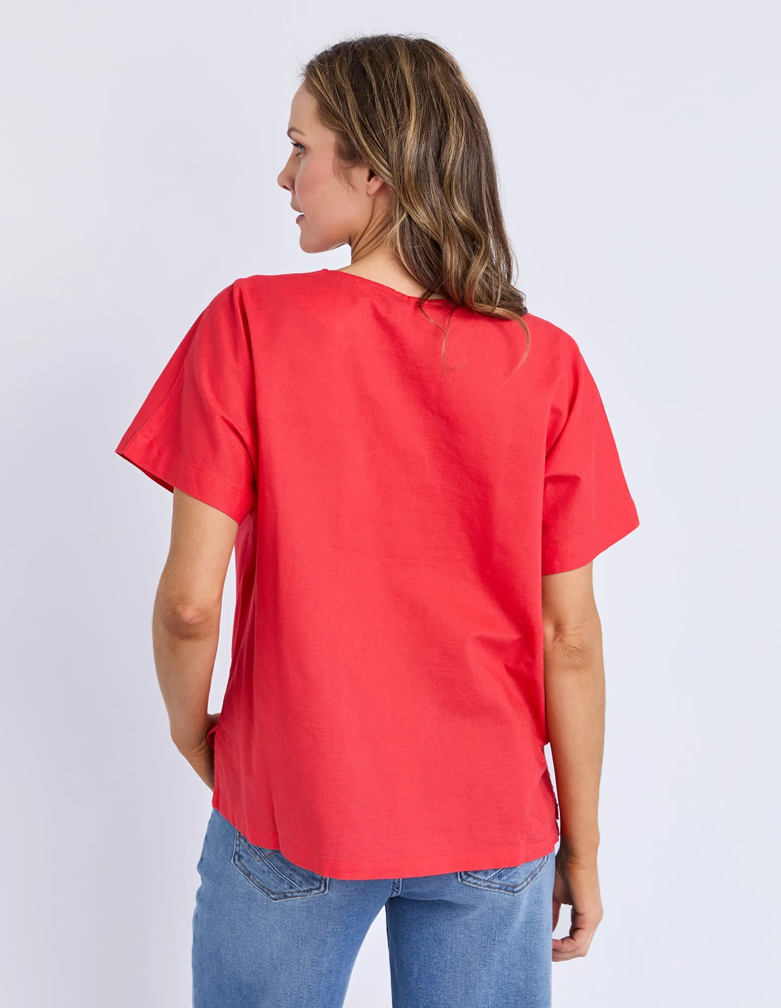 Curtis Woven Short Sleeve Tee Cayenne sold by Elm Lifestyle product image thumbnail 3