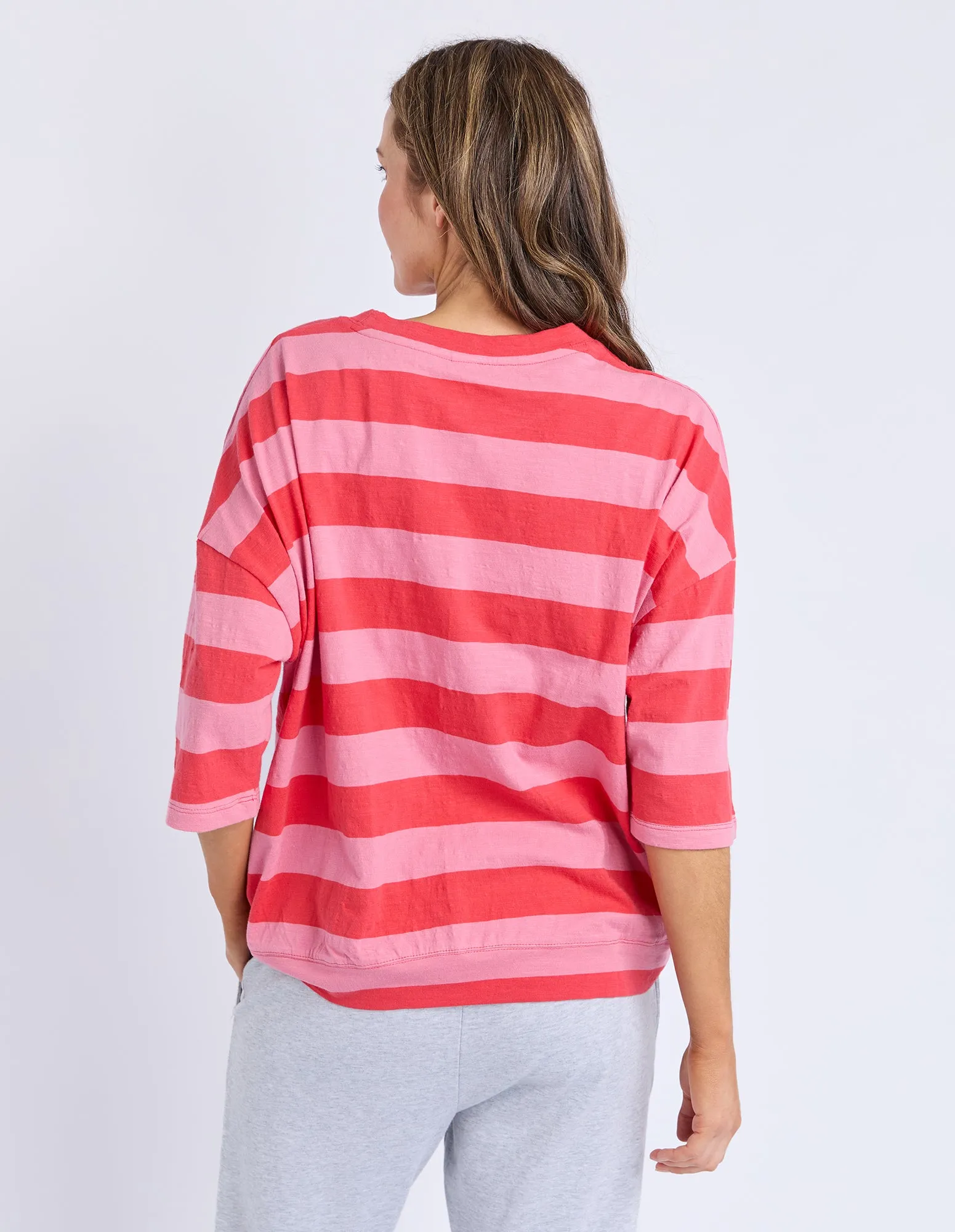 Mazie Block Stripe Sweat Cayenne & Rose sold by Elm Lifestyle product image thumbnail 3