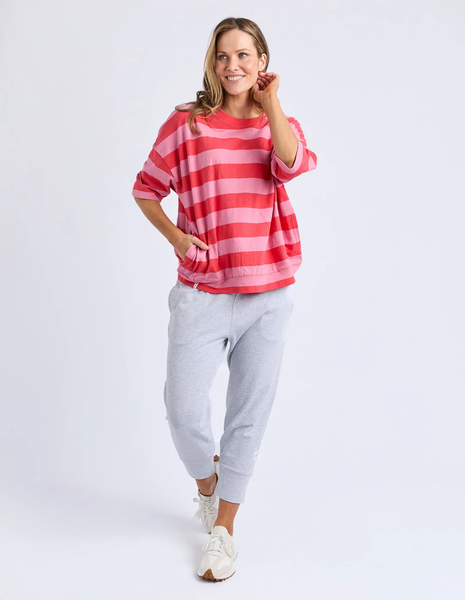 Mazie Block Stripe Sweat Cayenne & Rose sold by Elm Lifestyle product image thumbnail 2