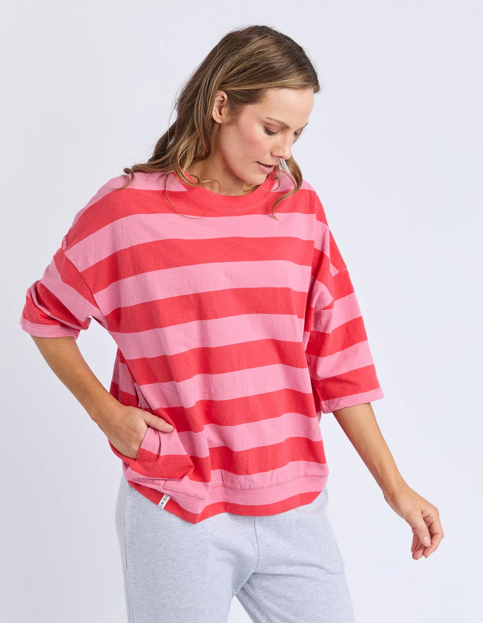Mazie Block Stripe Sweat Cayenne & Rose sold by Elm Lifestyle product image thumbnail 4