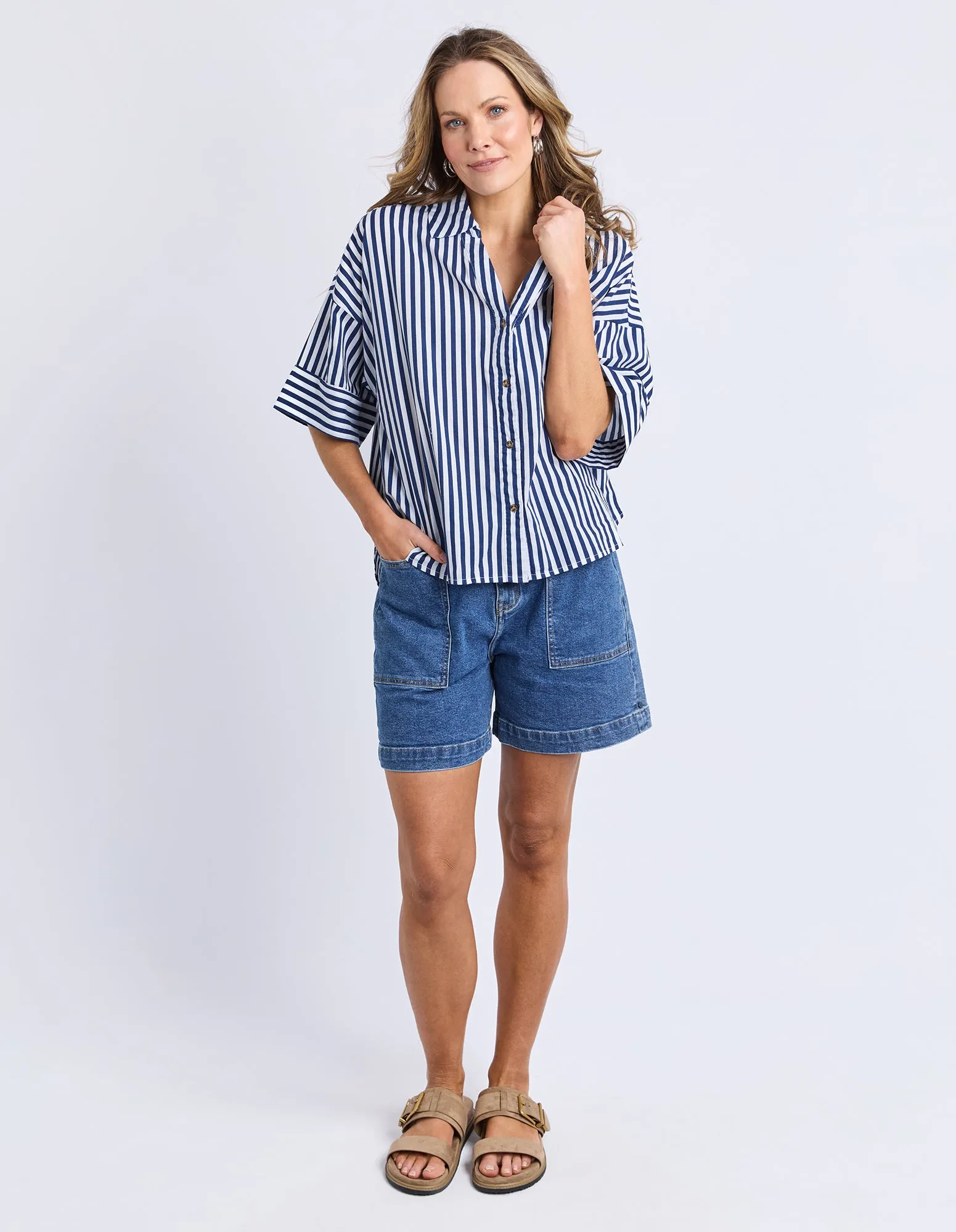 Striped Holiday Shirt Ocean sold by Elm Lifestyle product image thumbnail 2