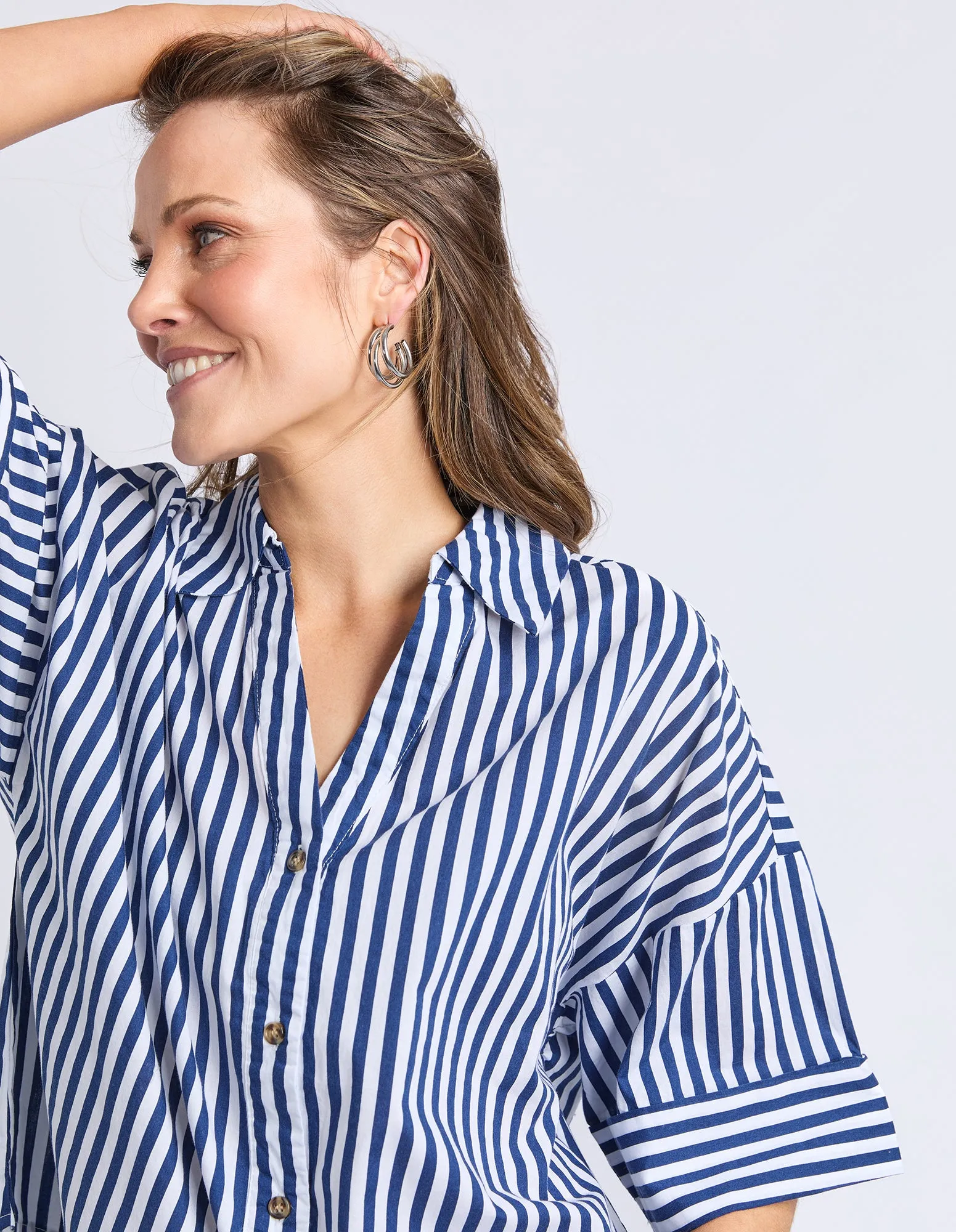 Striped Holiday Shirt Ocean sold by Elm Lifestyle product image thumbnail 5