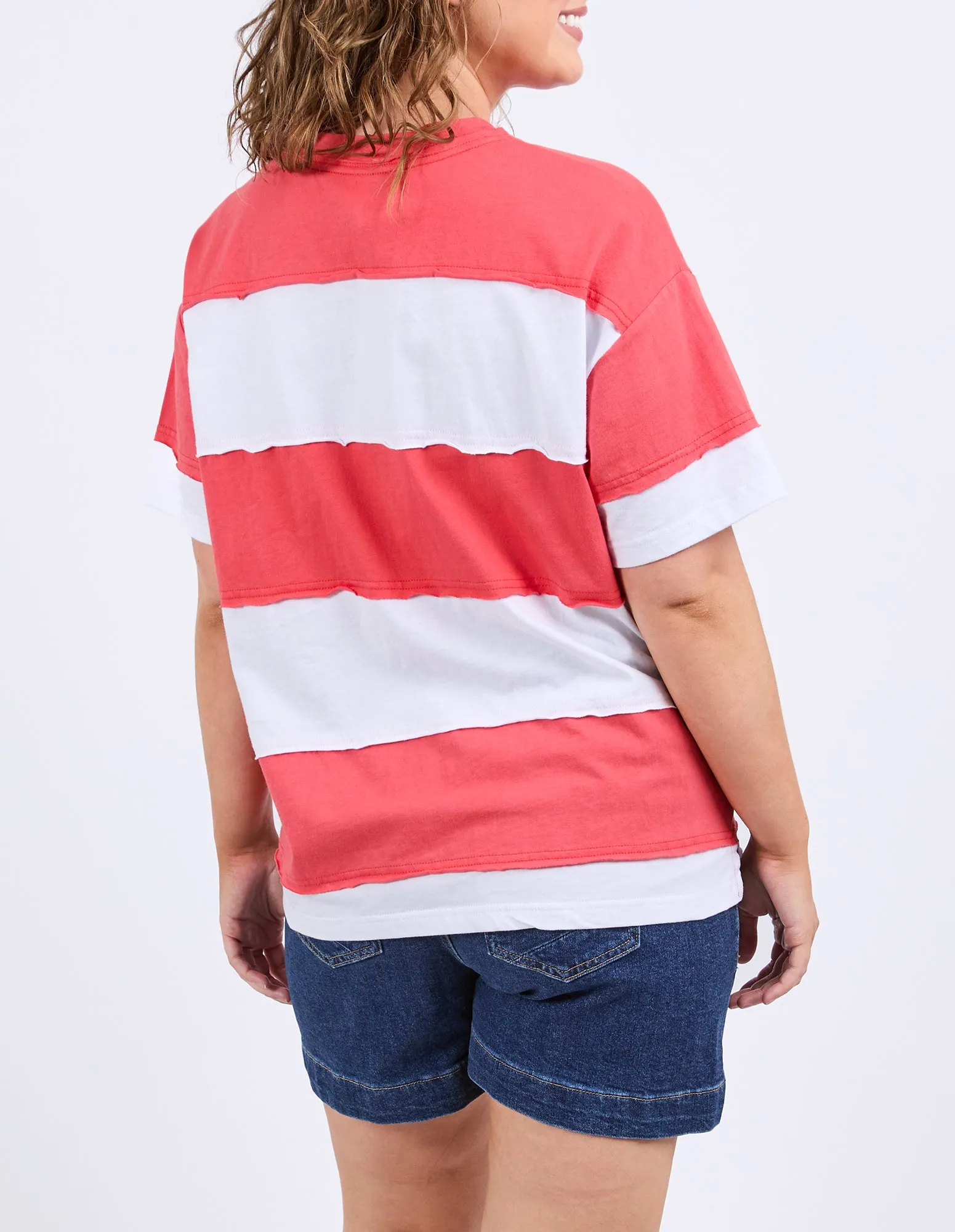 Bold Stripe Tee Cayenne & White Str sold by Elm Lifestyle product image thumbnail 4