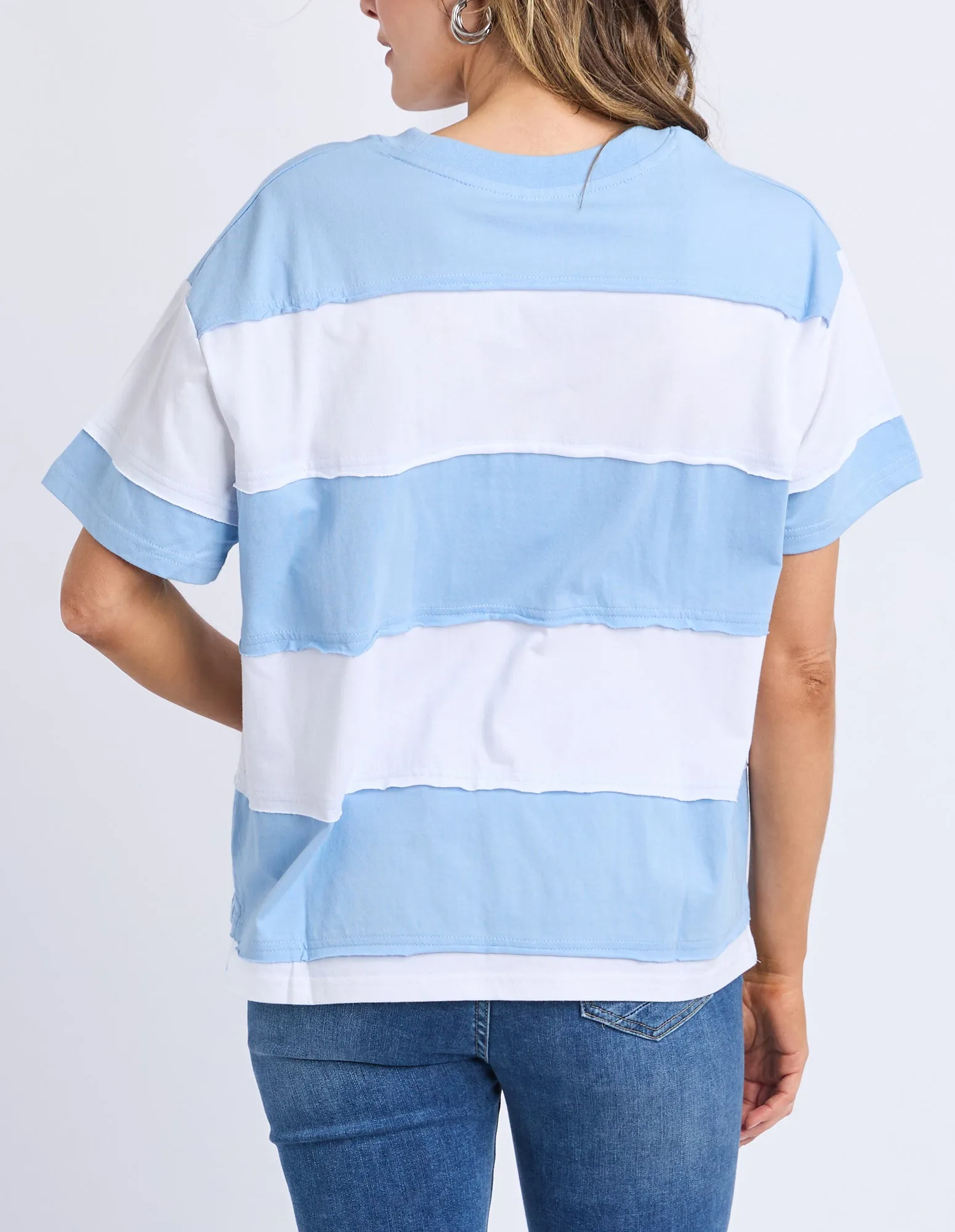 Bold Stripe Tee Azure Blu & Wht Str sold by Elm Lifestyle product image thumbnail 3