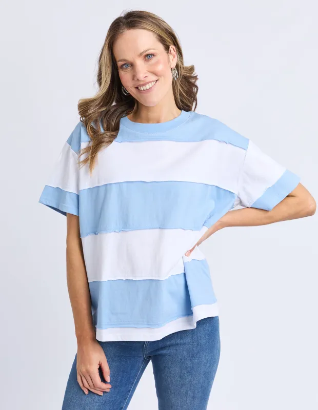 Bold Stripe Tee Azure Blu & Wht Str sold by Elm Lifestyle