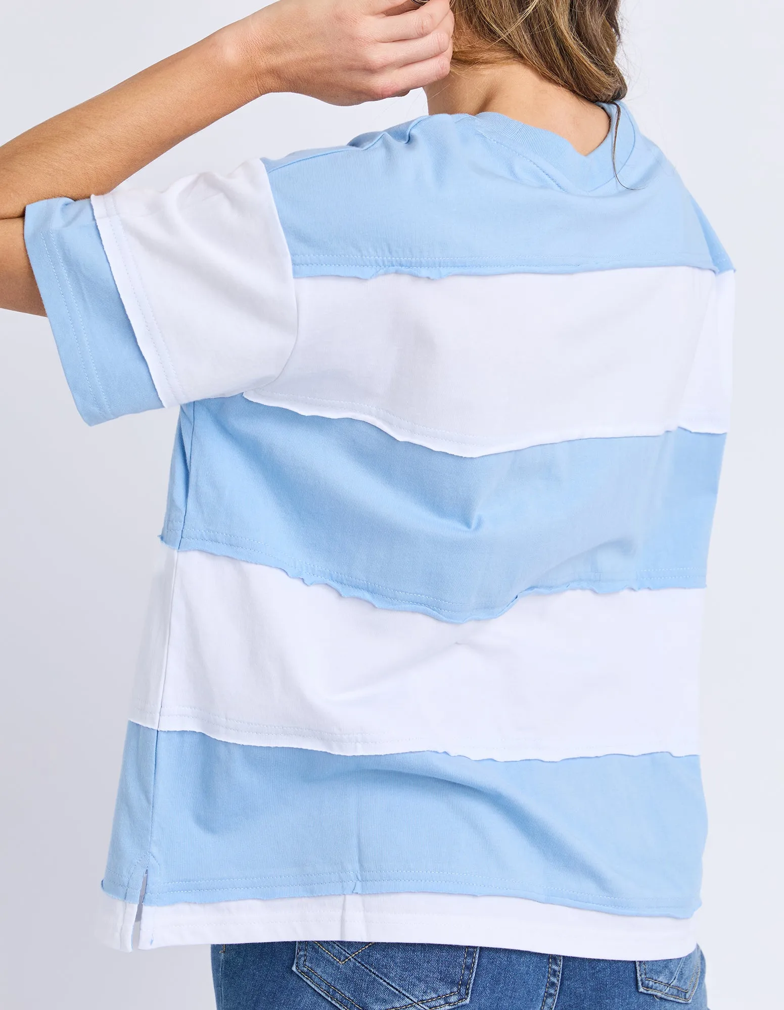 Bold Stripe Tee Azure Blu & Wht Str sold by Elm Lifestyle product image thumbnail 5