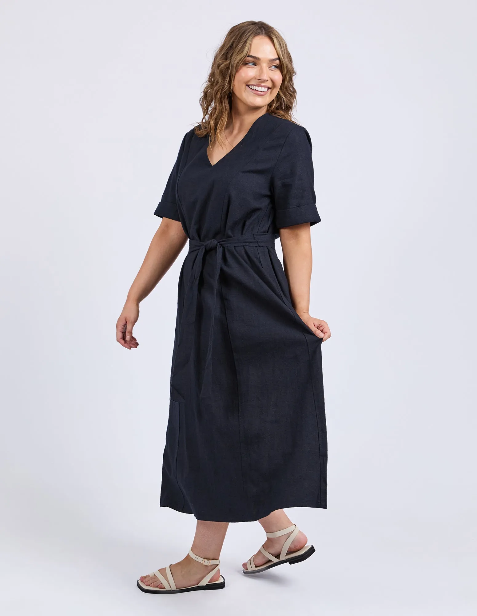 Lily Midi Dress Dark Sapphire sold by Elm Lifestyle product image thumbnail 3