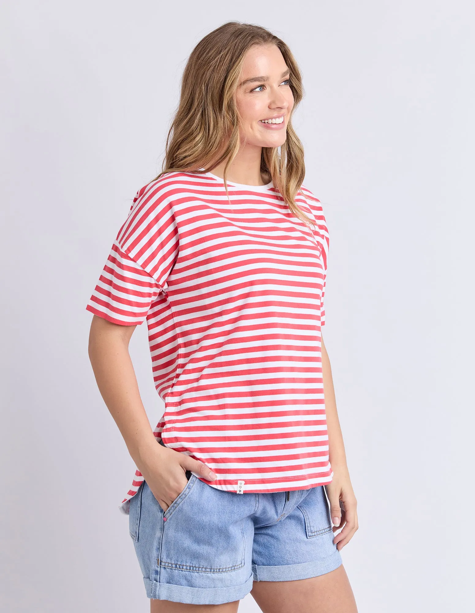 Lauren S/S Tee - Stripe Cayenne sold by Elm Lifestyle product image thumbnail 4