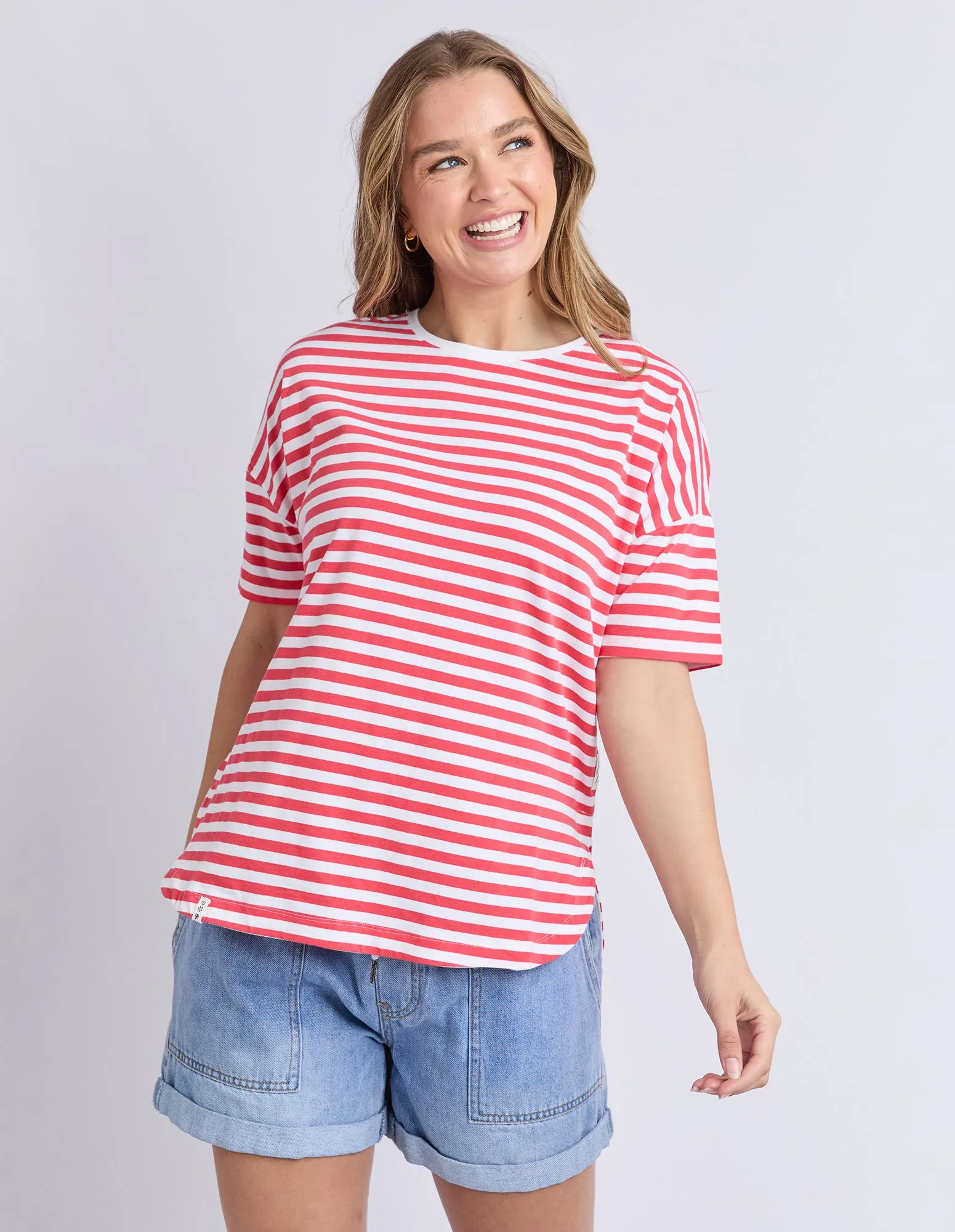 Lauren S/S Tee - Stripe Cayenne sold by Elm Lifestyle