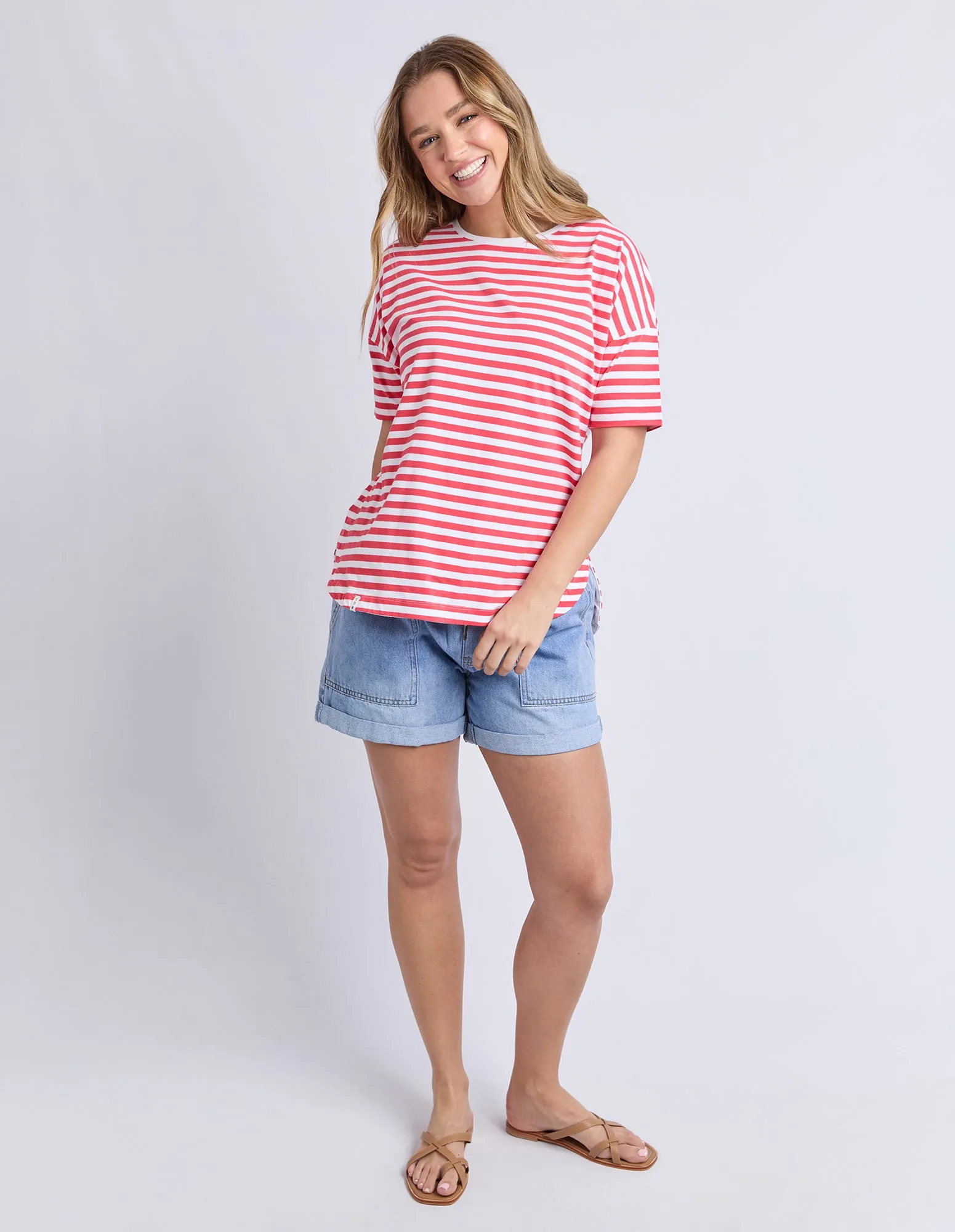 Lauren S/S Tee - Stripe Cayenne sold by Elm Lifestyle product image thumbnail 2