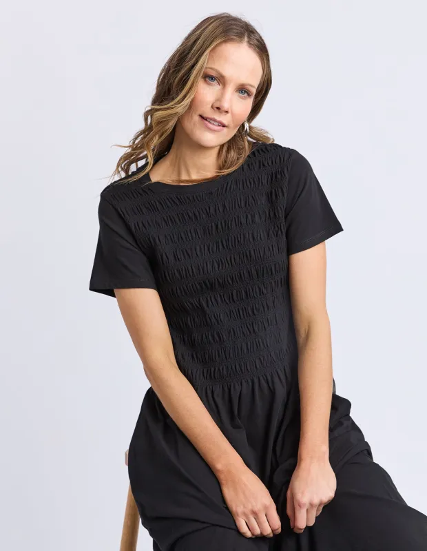 Lola Shirred Dress Black sold by Elm Lifestyle