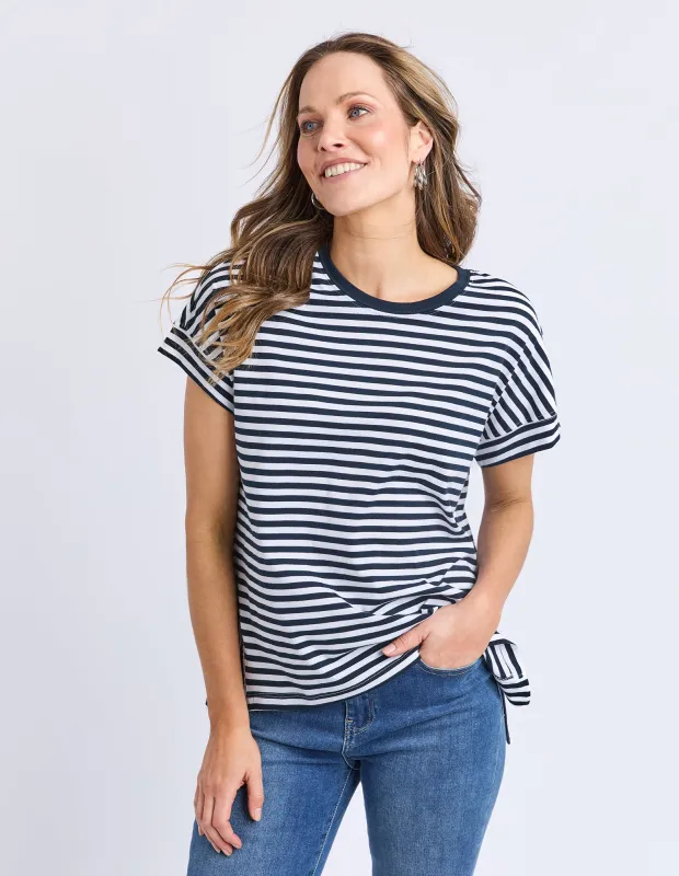 Yara Stripe S/S Tee Navy & White Stripe sold by Elm Lifestyle