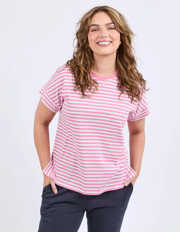 Yara Stripe S/S Tee Chateau Rose sold by Elm Lifestyle
