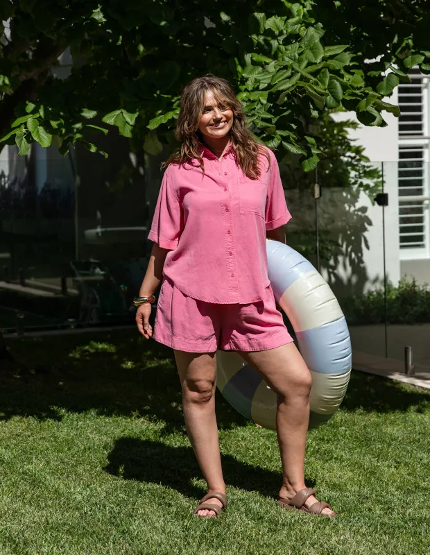 Bliss Washed Shirt Chateau Rose sold by Elm Lifestyle