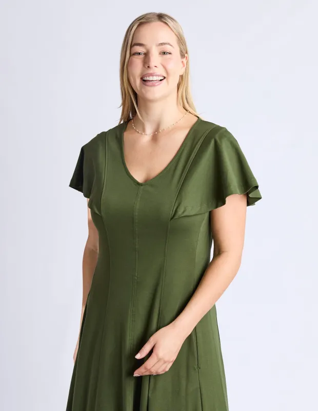 Grace Jersey Dress Khaki sold by Elm Lifestyle