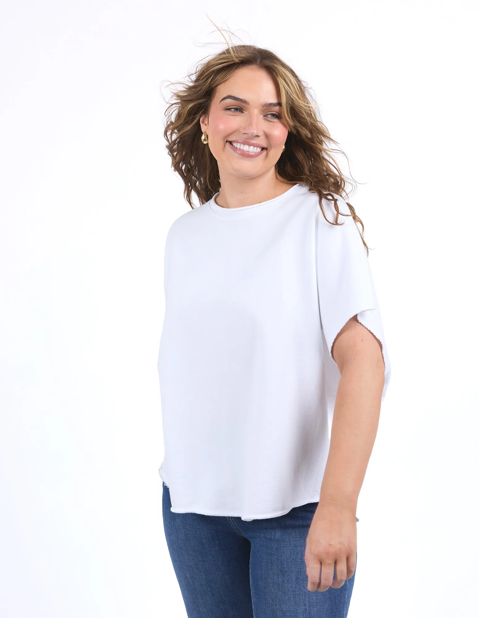 Gab Short Sleeve Sweat White sold by Elm Lifestyle