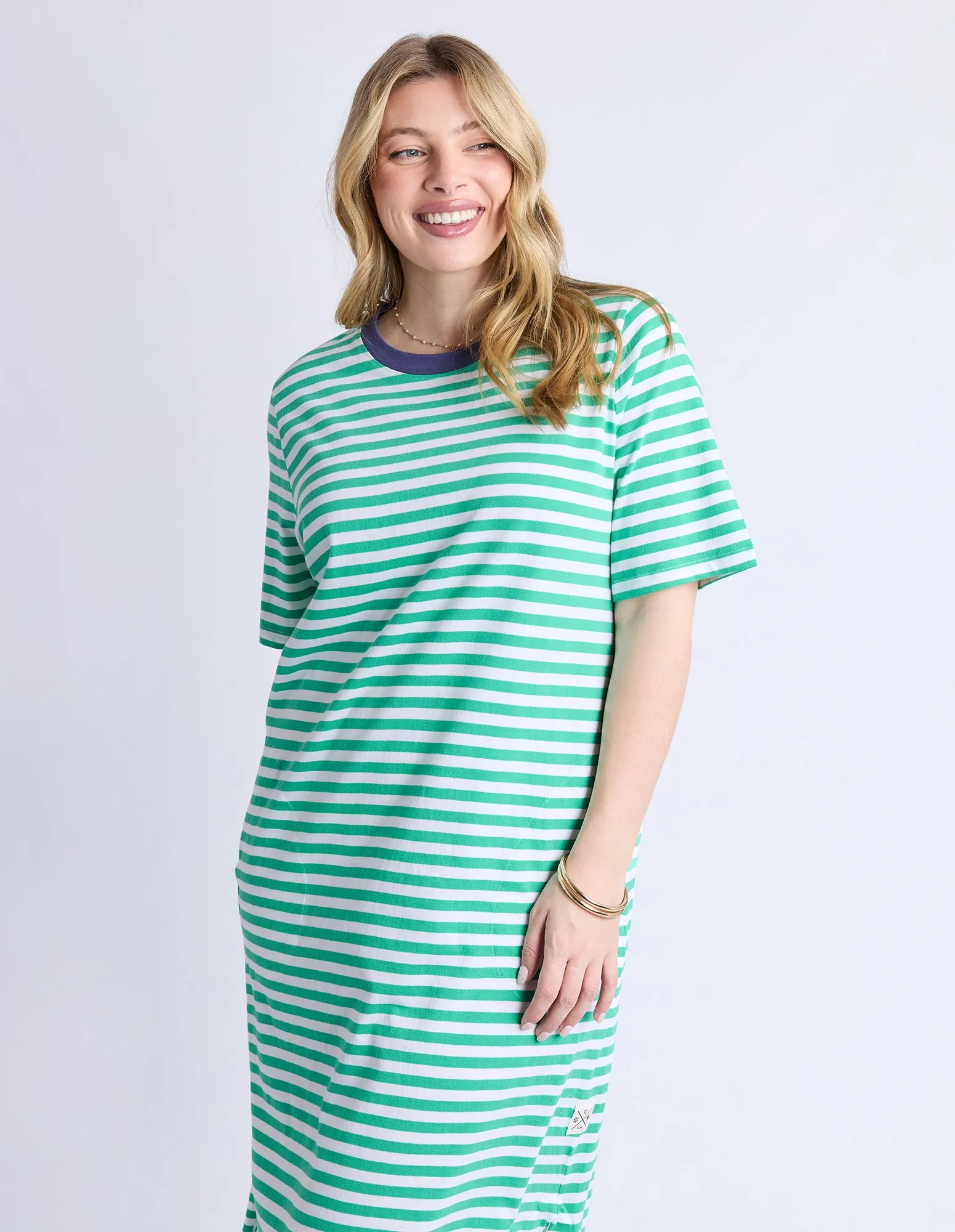 Merry Tee Dress Green/White Stripe sold by Elm Lifestyle product image thumbnail 5