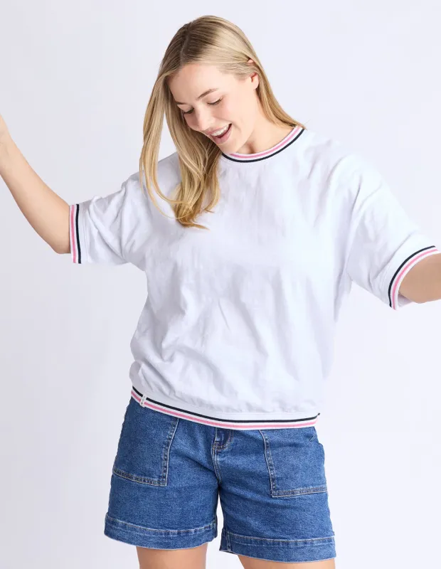 Faye Short Sleeve Sweat White sold by Elm Lifestyle