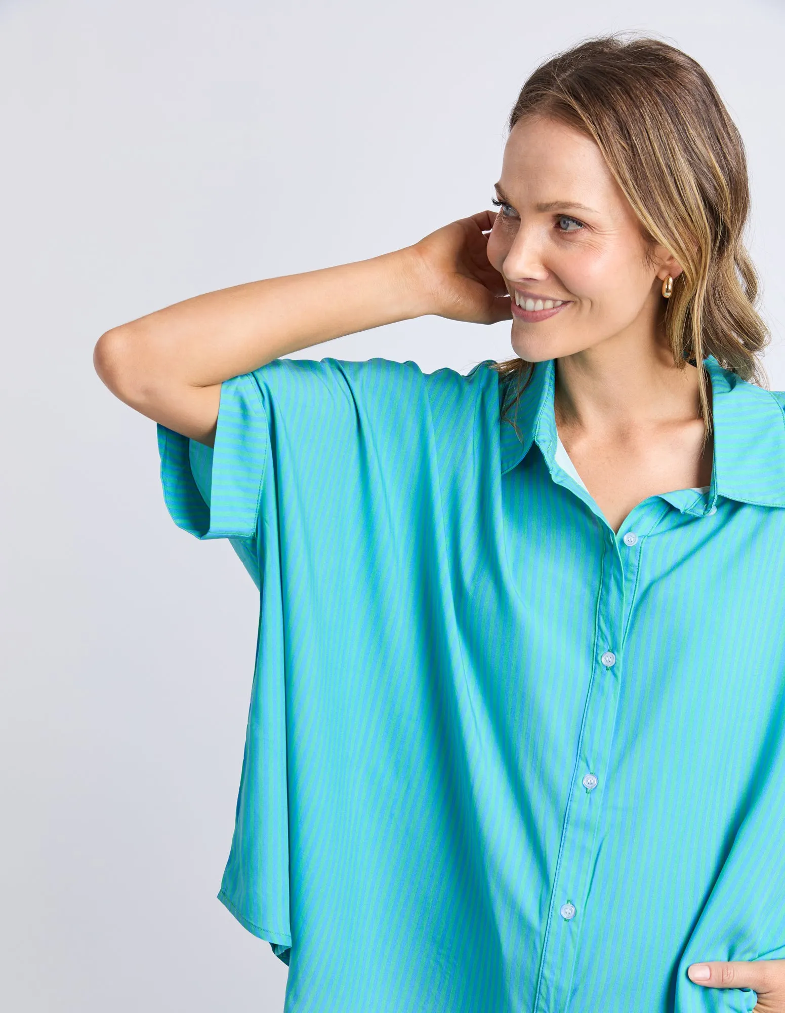 Luna Shirt Gumdrop Green Stripe sold by Elm Lifestyle product image thumbnail 5