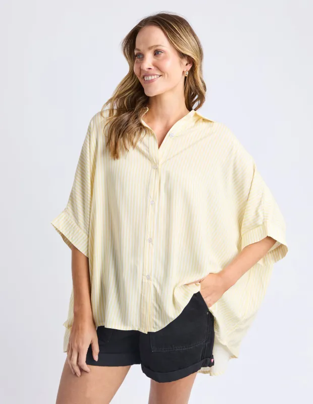 Luna Shirt Pale Banana Stripe sold by Elm Lifestyle