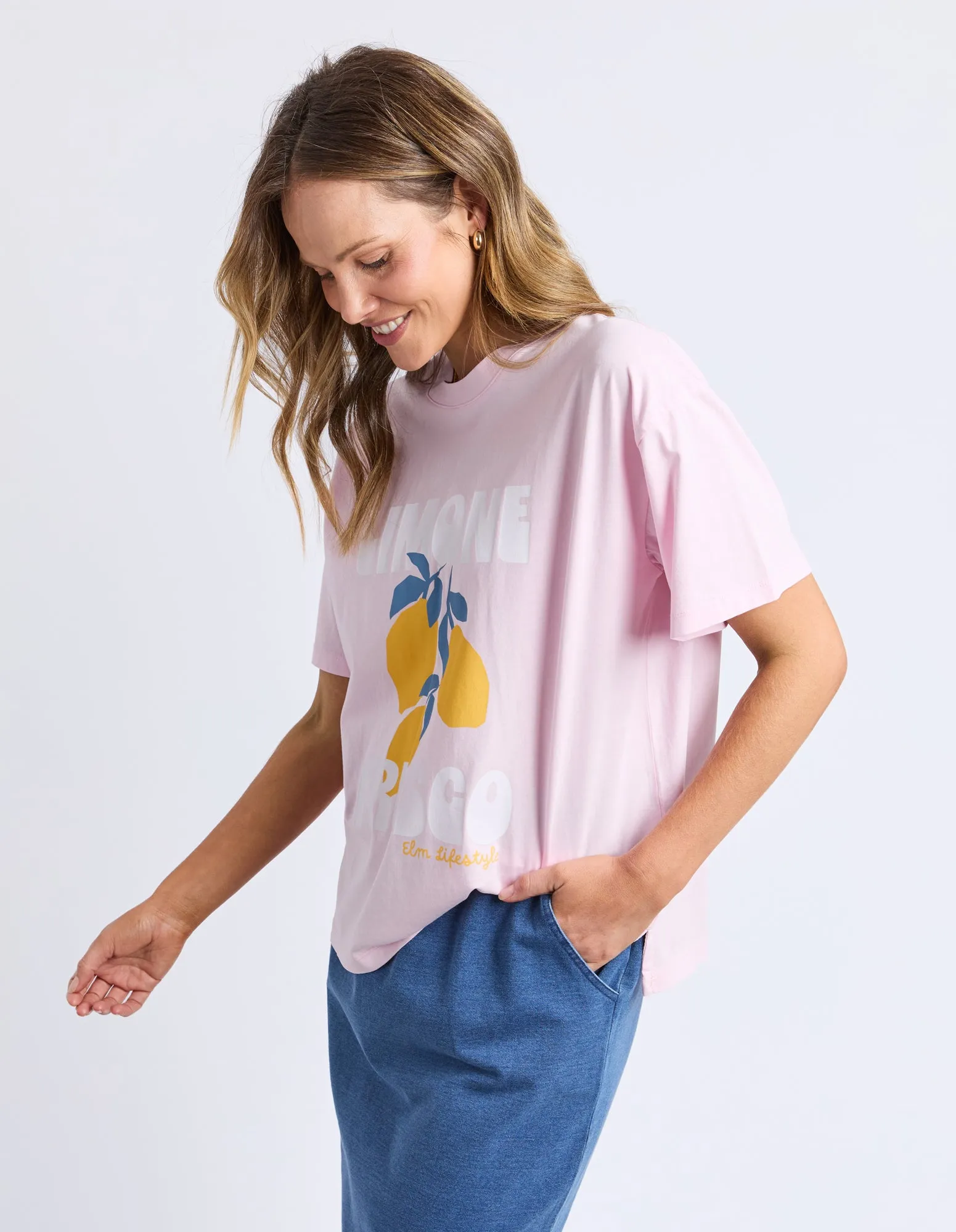 Limone Fresco Tee Pink sold by Elm Lifestyle product image thumbnail 4