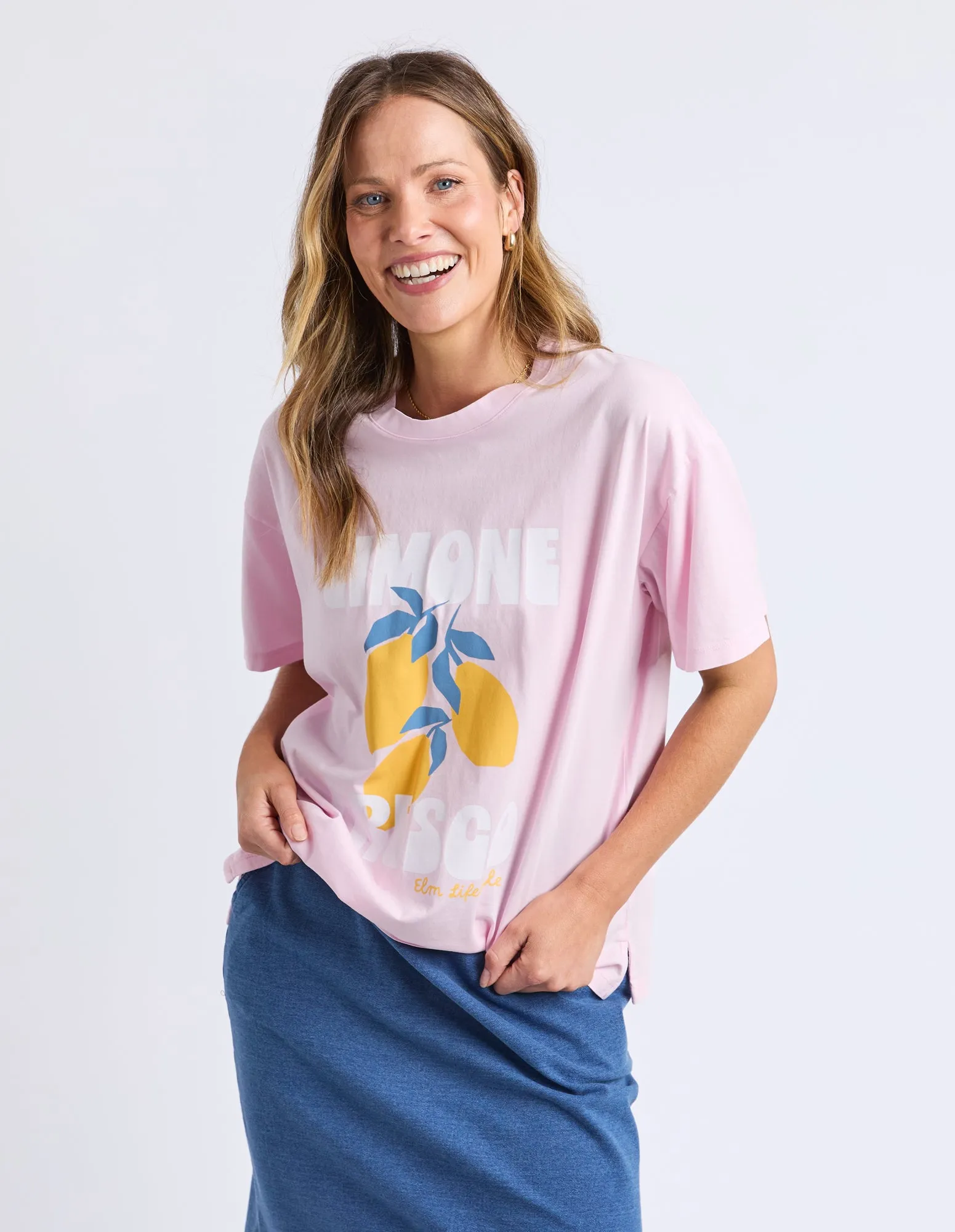 Limone Fresco Tee Pink sold by Elm Lifestyle