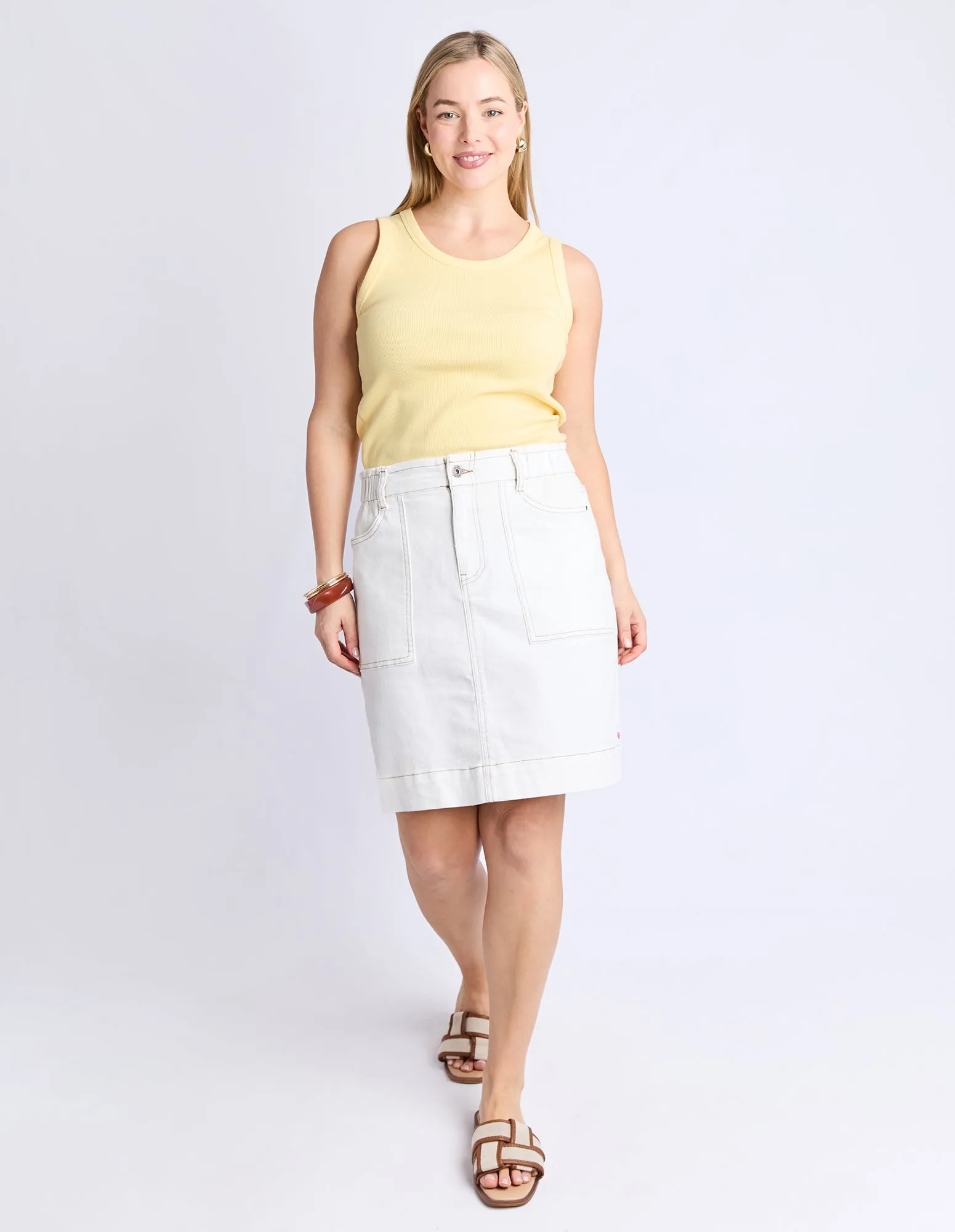 Rib Crew Tank Pale Banana sold by Elm Lifestyle product image thumbnail 2