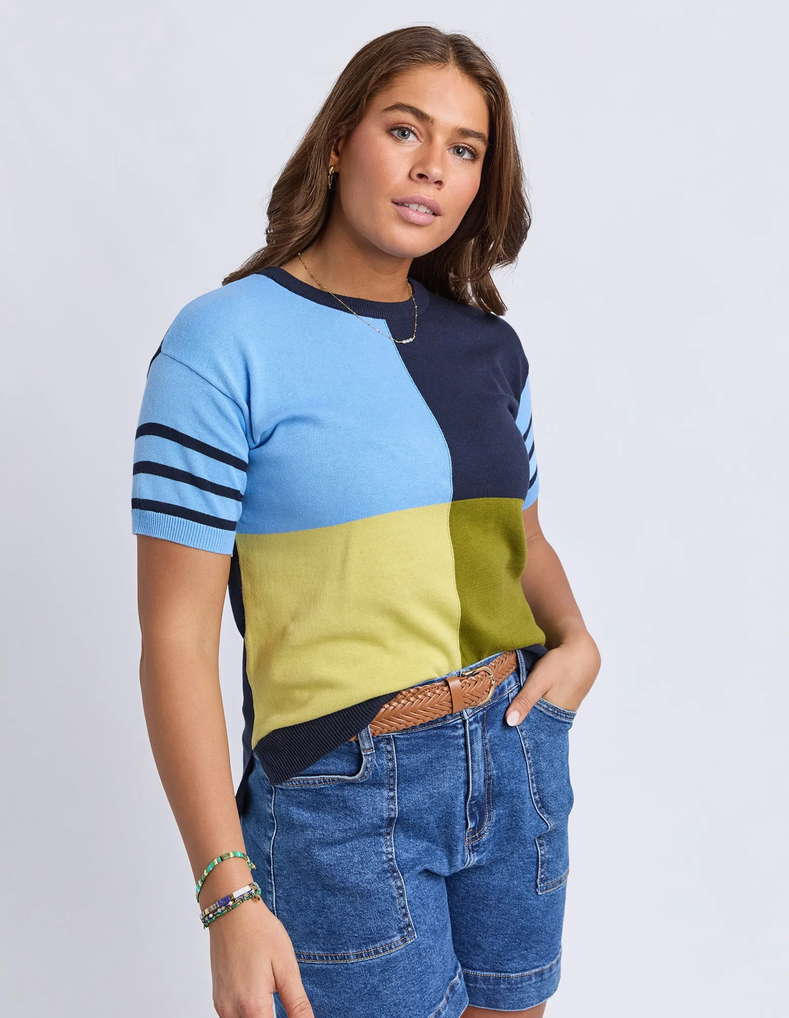Charlotte Short Sleeve Knit Azure Blue sold by Elm Lifestyle product image thumbnail 4