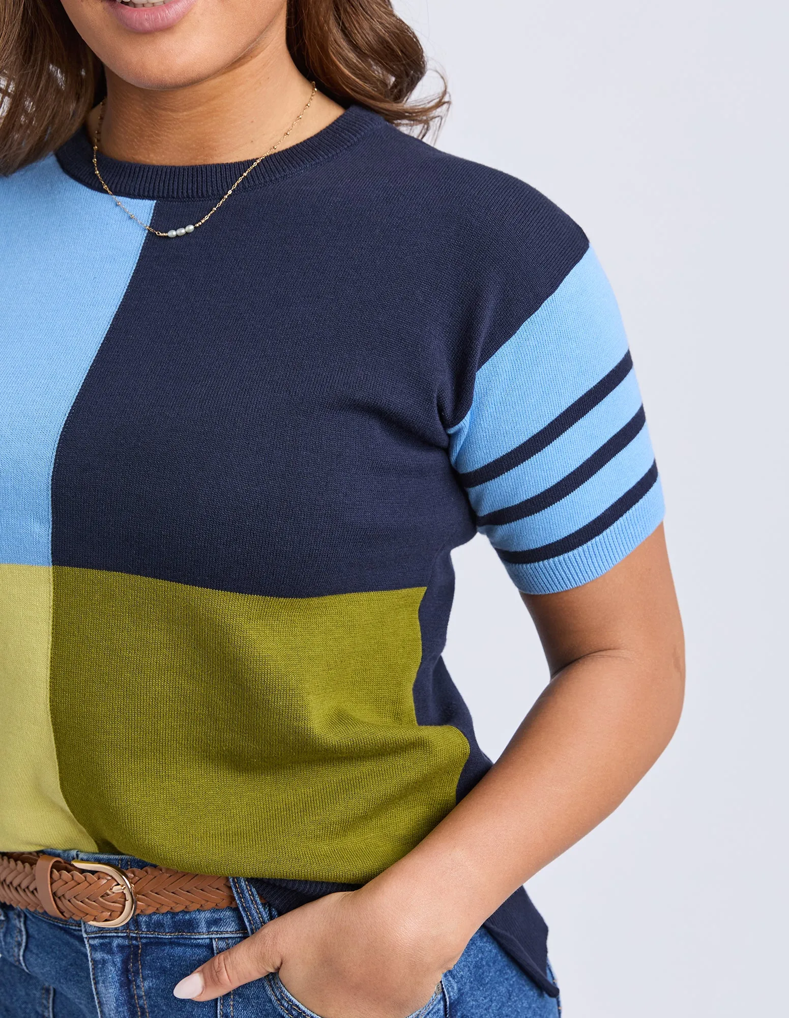 Charlotte Short Sleeve Knit Azure Blue sold by Elm Lifestyle product image thumbnail 5