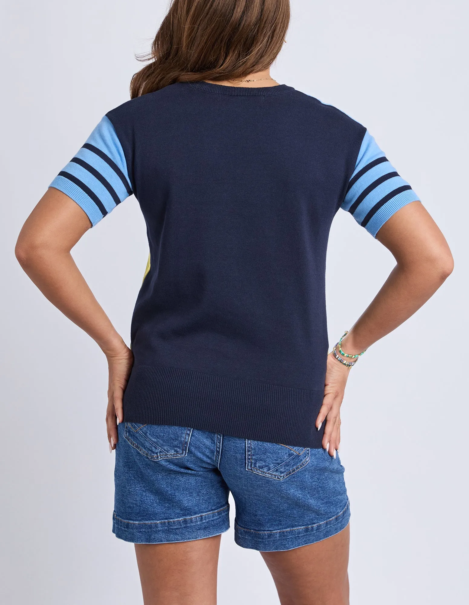 Charlotte Short Sleeve Knit Azure Blue sold by Elm Lifestyle product image thumbnail 3