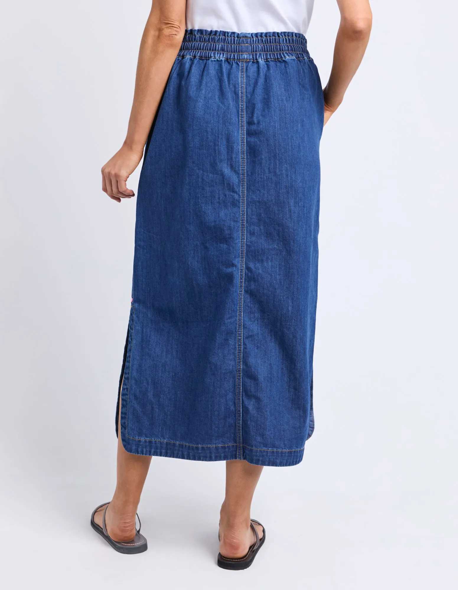 Clover Midi Denim Skirt Mid Blue Wash sold by Elm Lifestyle product image thumbnail 3
