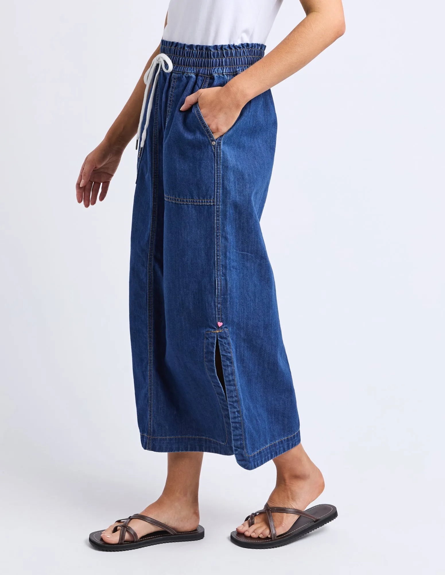 Clover Midi Denim Skirt Mid Blue Wash sold by Elm Lifestyle product image thumbnail 4