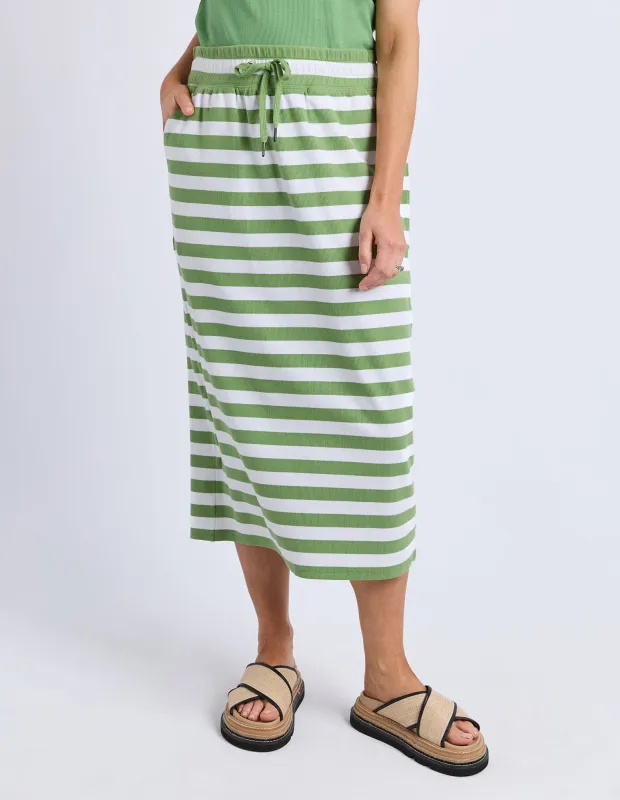 Sunset Stripe Skirt Forest Grn & Wht Str sold by Elm Lifestyle