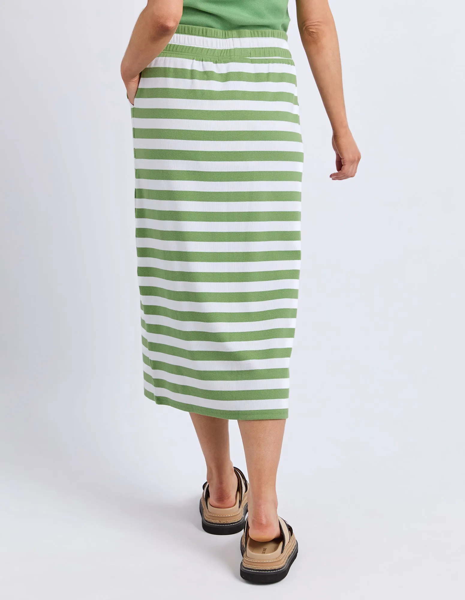 Sunset Stripe Skirt Forest Grn & Wht Str sold by Elm Lifestyle product image thumbnail 3